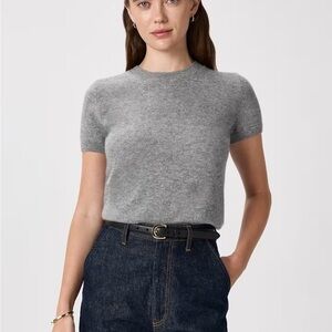 Women’s Quince 100% Mongolian Cashmere Tee Short Sleeve Size M Quiet Luxury Luxe